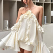 Rose Ruffled Women's Mini Dress - Party & Day Style