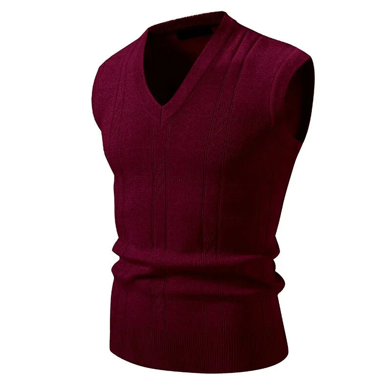 Mark – Sweater Vest Men - Classic V Neck | Knitted Vest 3