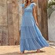 FJØRNA Tiffany tiered ruffle maxi dress in white, flowing sleeveless dress with layered ruffles for elegant summer wear