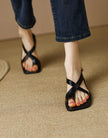 Italian Leather Cross Sandals