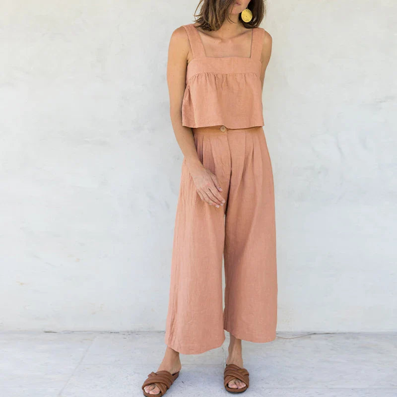 Linen Culotte Trousers Women