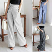 FJØRNA women's high waist cotton wide-leg trousers, stylish and comfortable pants with a relaxed fit and modern design.