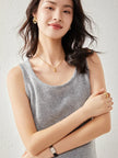 FJØRNA women's cashmere top, soft and cozy, in a neutral color, featuring a classic fit and elegant neckline.