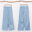 FJØRNA cotton linen wide-leg women's trousers with drawstring, pull-on style, relaxed fit, and casual chic design.