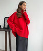 Oversized Knit Sweater Red