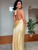 Isabella - Sunny Straps Satin Butter Yellow Dress