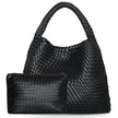 Ingrid | Handwoven Faux Leather Tote Bag with Clutch – Chic & Spacious