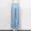 FJØRNA cotton linen wide-leg women's trousers with drawstring pull-on design, relaxed fit, and comfortable casual style.