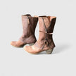 FJØRNA Elarisse orthopedic boots in neutral tone, featuring supportive design with buckles and durable sole for comfort and stability.