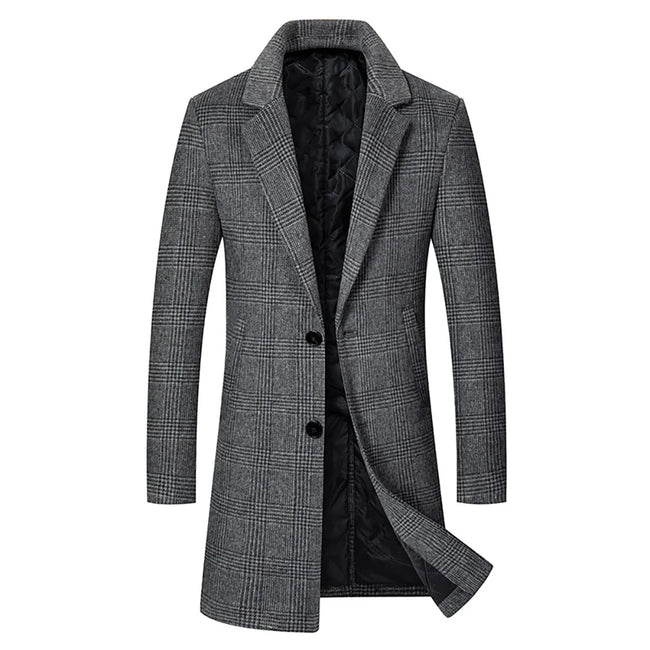 Marcus – Men’s Long Checkered Jacket | Cozy Winter Style 4