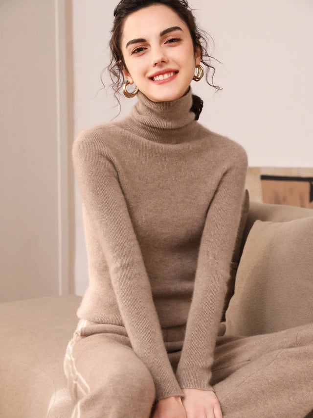Clara – Cashmere Sweater Women + Women’s - Elegant/Slim | Turtleneck Top 2