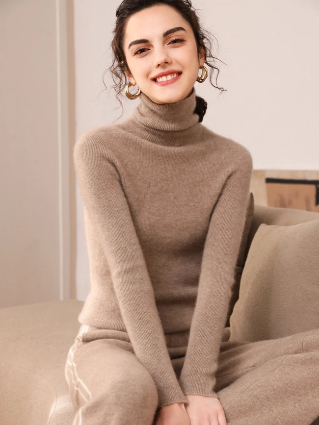 Clara – Cashmere Sweater Women + Women’s - Elegant/Slim | Turtleneck Top 2