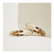 FJØRNA women's Italian leather slingback sandals with woven summer design and open toe for warm weather wear.
