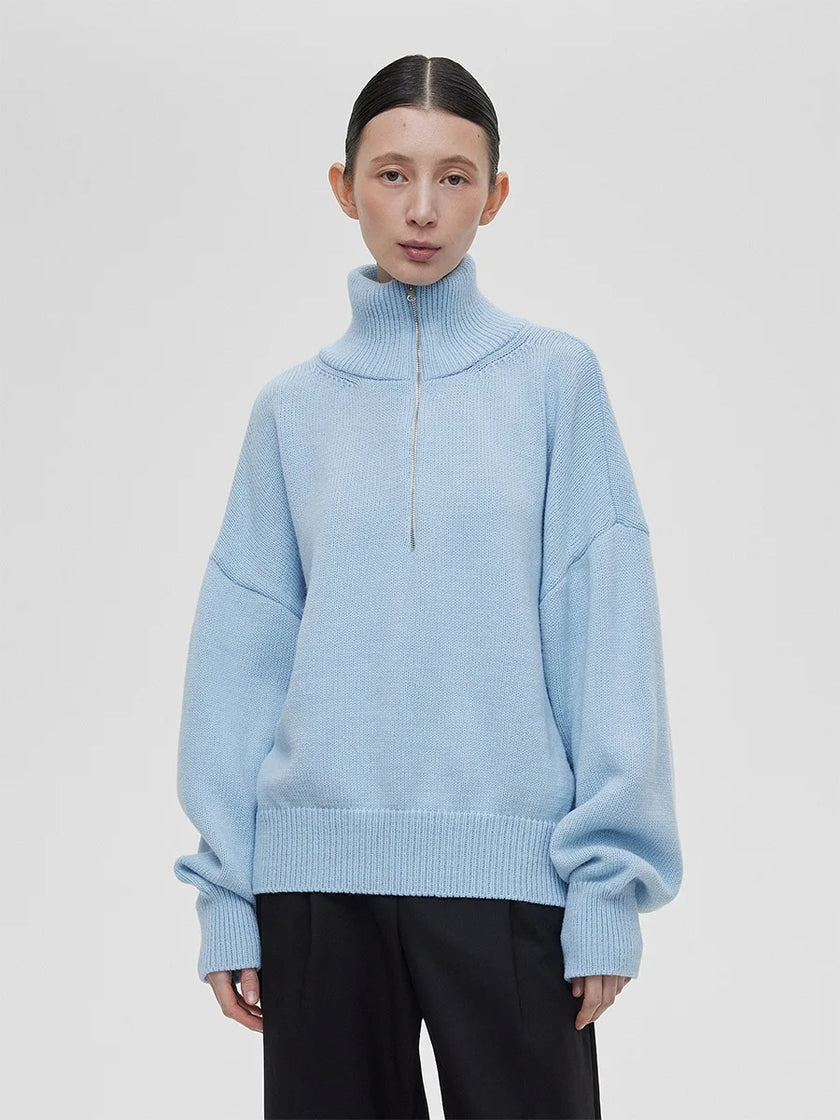 Cozy Knit Sweater with Half Zip