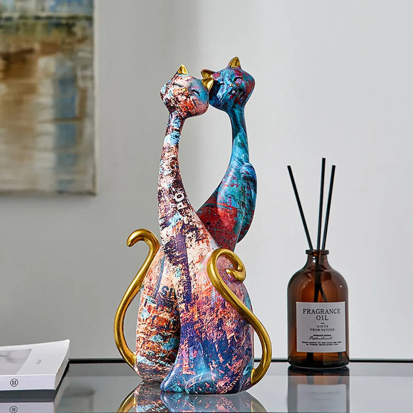 ArtCat | Vibrant Resin Sculpture Duo