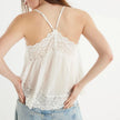 FJØRNA women's lace cami top with trim, featuring delicate lace fabric and stylish design, perfect for layered or standalone wear.