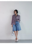 FJØRNA women's linen pleated shirt, lightweight and breezy, with a relaxed fit and subtle pleats, perfect for casual wear.