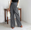 FJØRNA women's high waist cotton wide leg trousers, stylish and comfortable pants with a relaxed fit and wide-leg design.