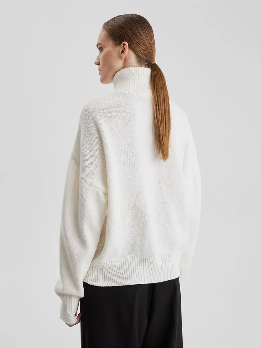 Cozy Knit Sweater with Half Zip