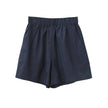FJØRNA women's high waist linen blend shorts with elastic waistband, lightweight and comfortable summer pants for women.