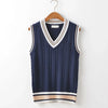 Christof - Men's Chunky V-Neck Sleeveless Knit Sweater