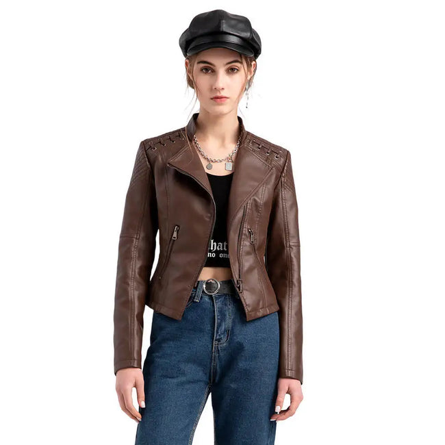 Mia – Leather Jacket + Women’s - Stylish Slim Fit | Biker Coat 2
