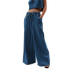 Denim Jeans Women Wide Leg Drawstring