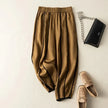 FJØRNA linen wide-leg women's trousers with elastic waist, relaxed fit and breathable fabric, stylish and comfortable pants.