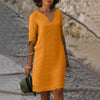 Jasmine - Chic V-Neck Polyester Summer Dress