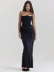 FJØRNA Studio | Women's Maxi Dress Silver | Emilia Corset Dress