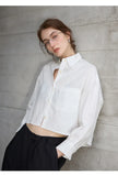 Linen Shirt Women Pleated Long Sleeve