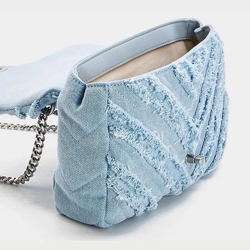 Light Blue Denim Shoulder Bag