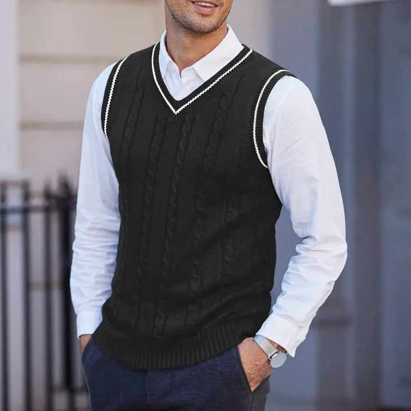 Max – Mens Sweater Vest - Stylish V Neck | Knitted Vest 1