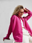 Lacceti Valencia 100% cotton summer shirt in light fabric, displayed on a hanger with a relaxed fit and classic collar.
