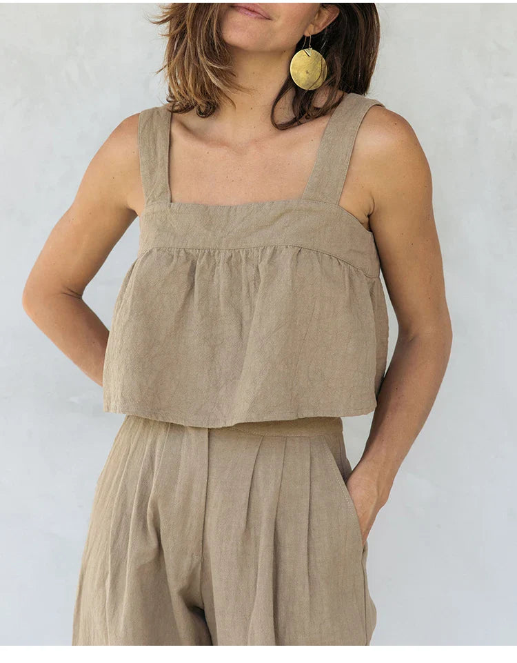 Linen Culotte Trousers Women