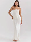 FJØRNA Studio | Women's Maxi Dress Silver | Emilia Corset Dress