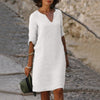 Jasmine - Chic V-Neck Polyester Summer Dress