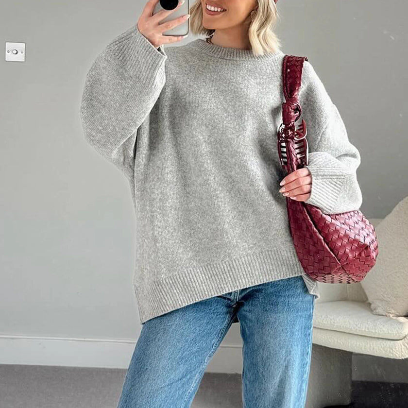 Hannah – Oversized Sweater Women’s Cozy Crew Neck | Pullover 8