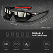 FJØRNA polarized men's sunglasses with black frames and dark lenses, accessory eyewear for stylish sun protection