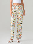 FJØRNA women's denim jeans, casual pants with classic five-pocket design, shown on a model in a relaxed fit style.