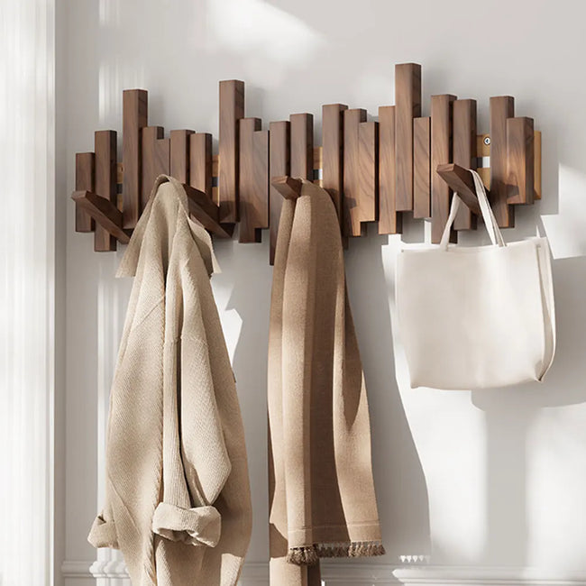 Kaiser | Premium Wooden Wall Coat Rack with Foldable Hooks