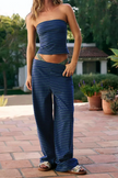 FJØRNA women's knit wide-leg trousers from co-ord set, soft fabric, relaxed fit, stylish pants with a comfortable waistband.