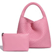 Ingrid | Handwoven Faux Leather Tote Bag with Clutch – Chic & Spacious