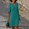 Jasmine - Chic V-Neck Polyester Summer Dress