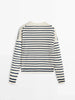 Mia – Crew Neck Women’s Casual Striped Sweater | Fashion 6
