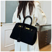 Kelly | Suede Shoulder Bag with Gold Hardware