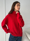 Oversized Knit Sweater Red