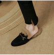 FJØRNA women's Fur Mule slippers with plush lining and slip-on design, showcasing soft, luxurious footwear for women.