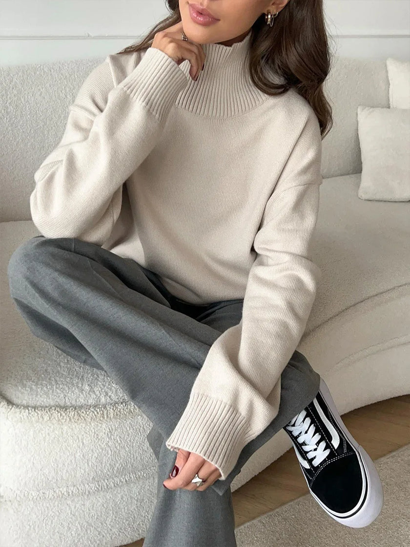 Oversized Knit Sweater Red