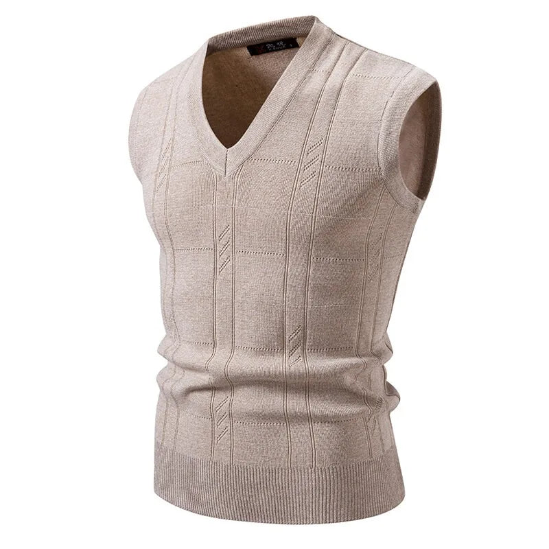 Mark – Sweater Vest Men - Classic V Neck | Knitted Vest 1